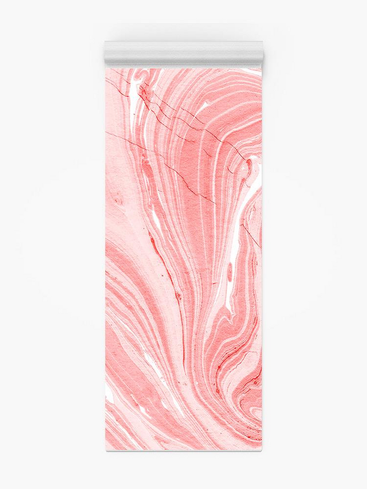 Pink Abstract Marble Yoga Mat