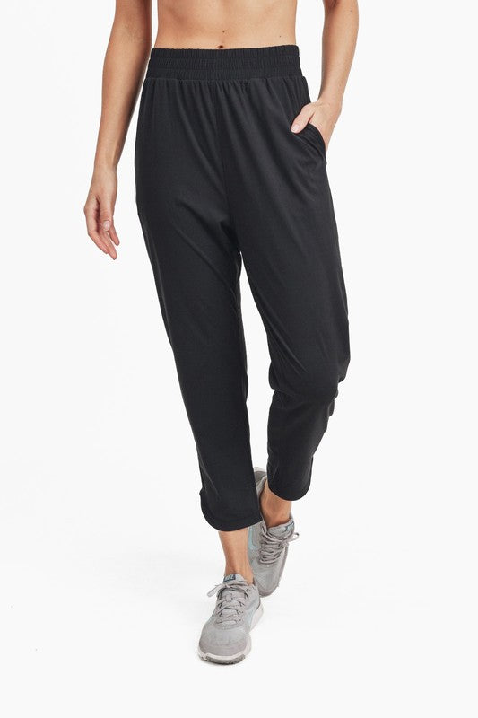  Athleisure Joggers with Curved Notch Hem