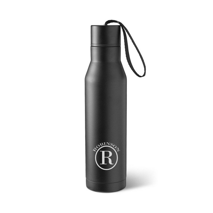 Personalized Black Insulated Stainless Steel Water bottle